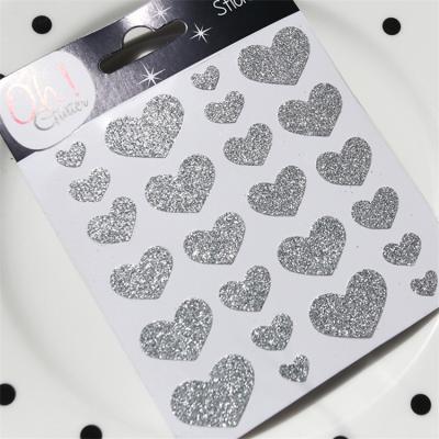 China Custom printed adhesives waterproof a6 clear logo deco heart stickers waterproof label paper for sale