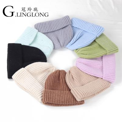 China Wholesale OEM Custom Warm Rabbit Fur Hat High Quality Ski Knit Hat for sale