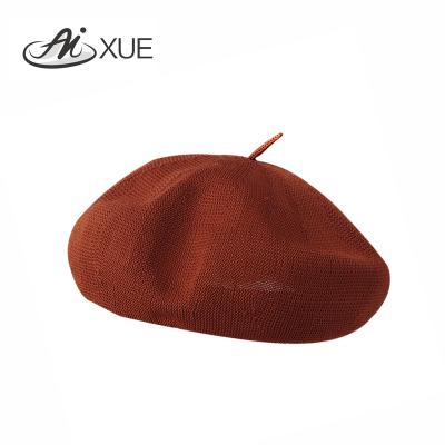 China Factory Order Character Outdoor Unisex Beret Hat Classic 100% Polyester Beret for sale