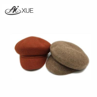 China Free Sample Character Felt Custom Beret Fashion Newsboy Beret Hat Wool Hat for sale