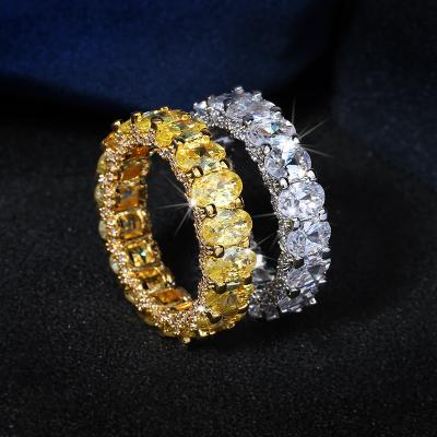 China Unique Hiphop Simple Design 18K Gold Plated Rings YS Jewelry Gold CZ Hip Hop Ring for sale