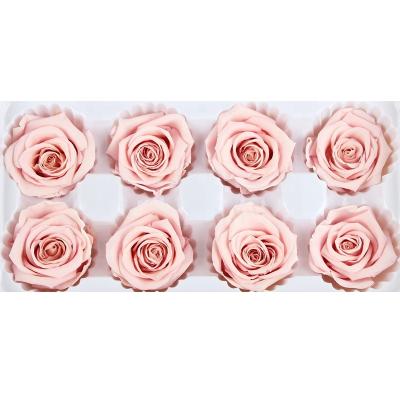 China High Quality Gifts DIY Decoration A Grade 4-5cm Touch Real Flower Eternal Preserved Roses Head Wholesale 4-5cm for sale