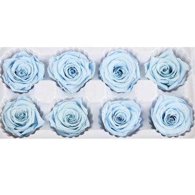 China High Quality Gifts DIY Decoration A Grade 4-5 Cm Touch Eternal Flower Everlasitng Real Preserved Roses Wholesale Forever Head for sale