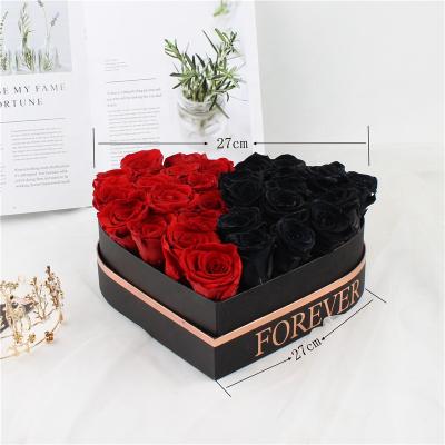 China Celebration Gifts Forever Gifts Wholesale Eternal Preserved Rose Flowers In Heart Shaped Gift Box For Girlfriend Or Wife for sale