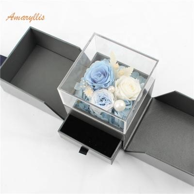 China Celebration Gifts Wholesale Long Lasting Eternal Preserved Roses In Gift Box Gifts Preserved Rose Forever Glass for sale