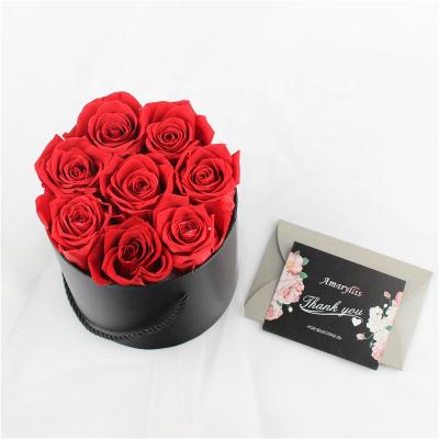 China Celebration gifts wholesale category preserved roses interior decorations rosas preservadas roses in round gift box for sale