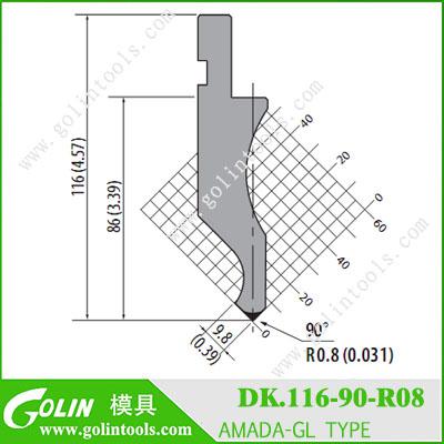 China 90 degree steel amada top press brake tooling and tools for sale