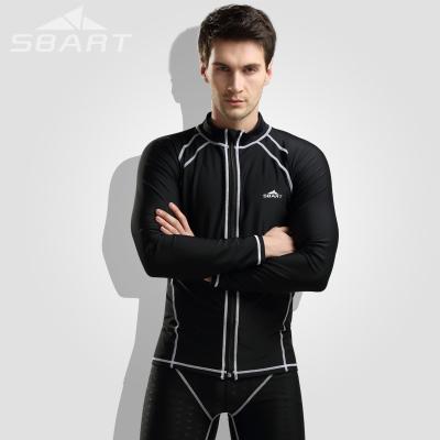 China Rash Guard Surfing Upf50 Long Sleeve Sbart Tops Rashie Front Zipper Rash Vest Quick Swim Elastic Dry Shirt Men for sale