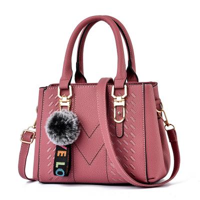 China High quality bag women 2022 new fashionable pendant simple bags hair ball shoulder messenger lady bags tote handbags for sale