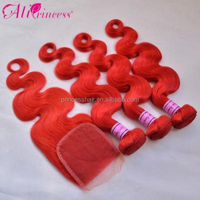 China Hot Selling Full Red Color Body Wave Top Grade Virgin Brazilian Hair for sale