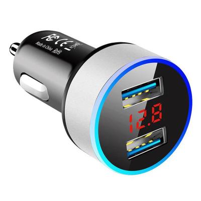 China Y2K 4.8A 5V Car Charger Dual 2 Port Universal Aluminum Charging USB Car Charger Adapter Kinds Of Mobile Phones Quickly Suitable For All for sale