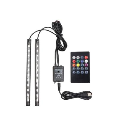 China 4pcs Car RGB LED Strip Lights Colors Car Styling Interior Decorative Lamps Car Atmosphere Light with 12V Remote All Car Models for sale