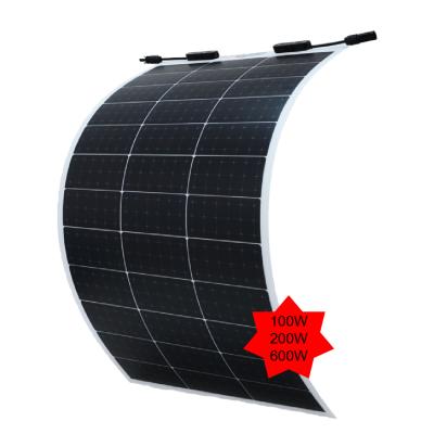 China 12V 100W flexible monocrystalline solar panel for car and boat and home battery solar panel 200w 300w 600w 24V flexible for sale