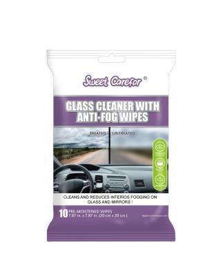 China Eco-Friendly.disposable.portable. GLASS CLEANER WITH FOGGING CLOTHS for netless WINDSHIELD MIRRORS GLASS CLEANS AND REDUCES INTERIOS TARNING for sale