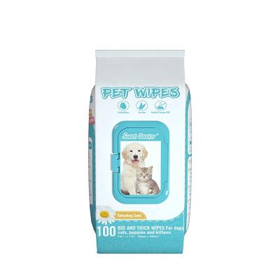 China Sustainable Gluten Free Pet Eye Wipes Dog Wipes Flowpack 100cts Organic for sale