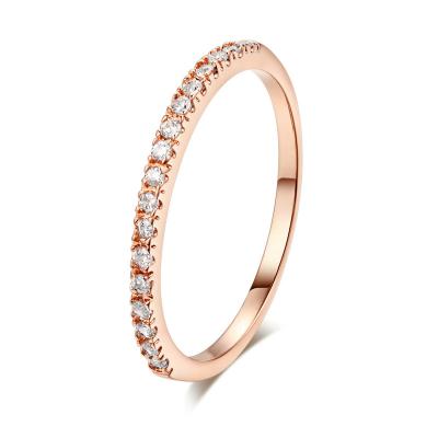 China Never Allergic And Lose To Fade Wholesale Fashion Jewelry Rings Half-Turn Minimalist Zircon Rings Adjustable for sale