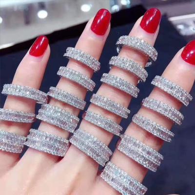 China Never Allergic And Lose To Fade Fashion Jewelry 18k Gold Plated Full Zircon Crystal Rings for sale