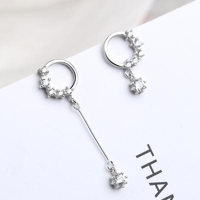 China Never allergic and lose to fade asymmetrical zircon crystal earrings dangle earring for women for sale