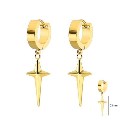 China Never Allergic And Lose To Fade Fashion Earring Stainless Steel Gold Plated Star Drop Earring for sale