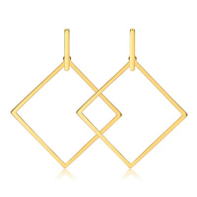 China Never allergic and lose to fade gold stainless steel circle, square, triangle, pentagon, hexagon drop earring for sale