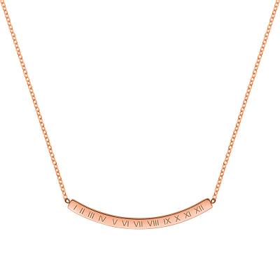 China Never Allergic And Lose To Fade Ins Stainless Steel Number Rose Gold Necklace Women for sale