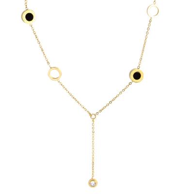 China Never allergic and lose to fade 18k gold plated multi segment stainless steel chain necklace for women for sale