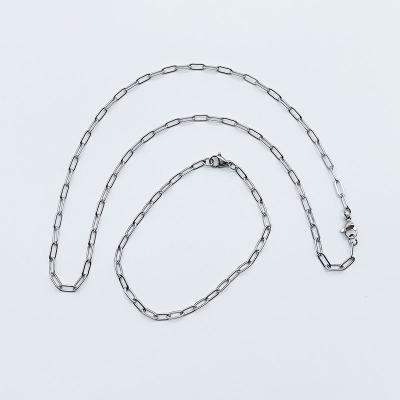 China Never Allergic And Lose To Fade Simple Style 3.2mm Stainless Steel Chain Necklace For Women for sale