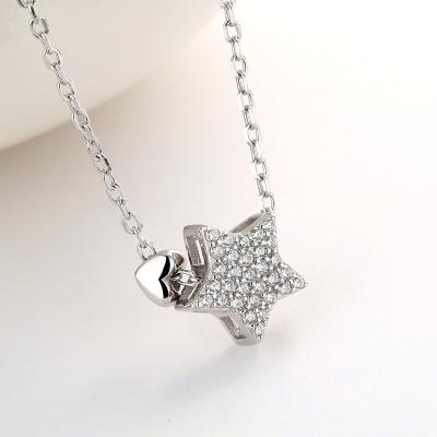 China Never allergic and lose to fade 925 sterling silver five-pointed star pendant for necklace for sale