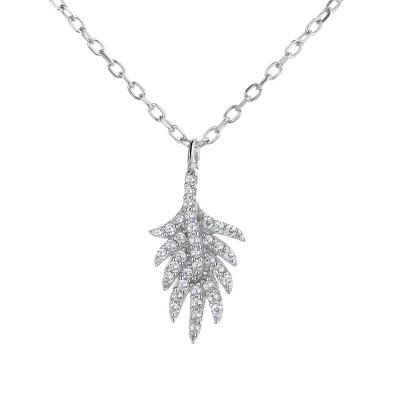 China Never Allergic And Lose To Fade 18k 925 Silver Leaf Necklace Fashion Pendants For Necklace for sale