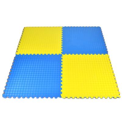 China For Gymnasium Taekwondo Mat 1x1m 2.5cm EVA Foam Taekwondo Tatami Floor Puzzle Mat Yellow Blue for sale