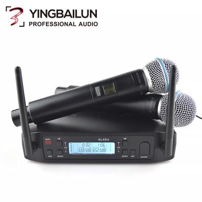 China Good Quality GLXD4 Dual Channel Wireless UHF Microphone 1:1 GLXD4 Dual Channels Handheld Microphone UHF for sale