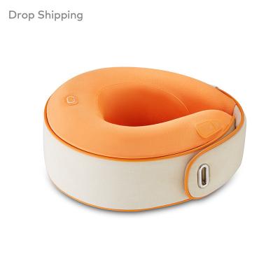 China Dropshipping New Product Soft Shiatsu Neck Massage Pillow U Shape Neck Massager Heating Pillow for sale