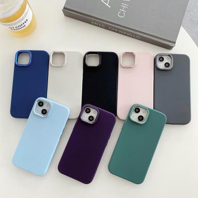 China Shockproof Liquid Silicone Metal Phone Case Protector For iPhone 13 Pro Max Full Cover Cell Phone Case Shockproof Protector 14 for sale