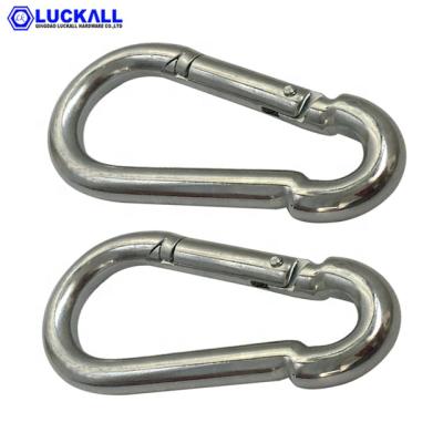 China Iron Carbon Steel Galvanized DIN5299B Spring Hook Carabiner Snap Hook 8MMX80 for sale