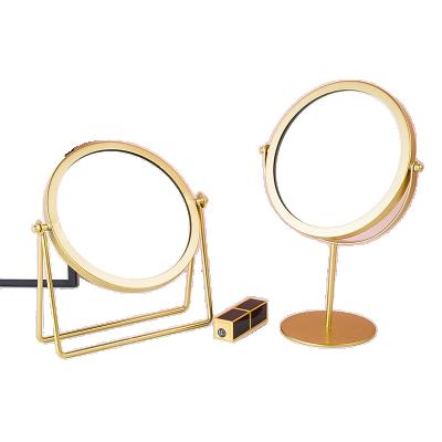 China Wholesale simple shabby style gold/rose girl's chic gift/back cosmetic mirror makeup mirror cosmetic tool for sale