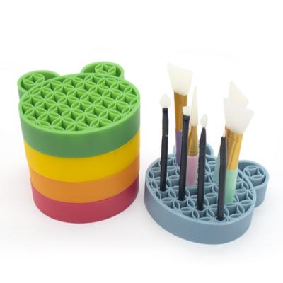 China New Cosmetic Dry Tool Silicone Holder Cleaning Brush Holder Brush Holder Makeup Brushes Organizers for sale