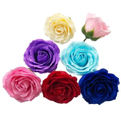 China Yiwu Factory Direct Sales 6 Layer Artificial Soap Flower Artificial Rose Heads Bouquet Wedding Wall DIY Handmade Art for sale