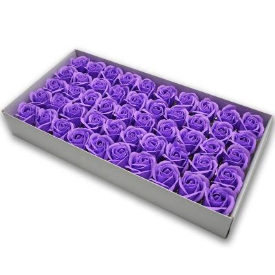 China Environmental Friendly Artificial Rose For Wedding And Home Decoration Purple Soap Flower Bouquets And Gift Box for sale