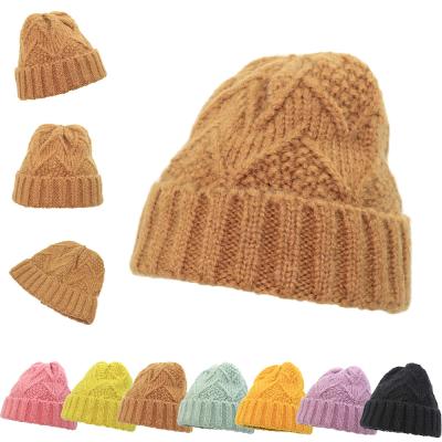 China 2021 JOINT Wholesale Girls Knitted Hats Wool Winter To Keep Hats Warm for sale