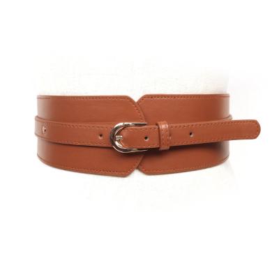 China Fashionable Retro Buckle Ladies Leather Gold Belt Genuine Leather Waist Belt for sale