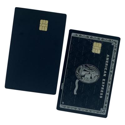 China Plain America 0.8mm Blank Stainless Steel Metal Credit Card Bank ATM Card With Chip Slot For Further Customization for sale