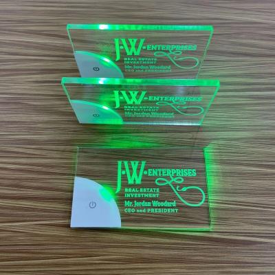 中国 For Business Card Blank Led Light Up Custom Acrylic Business Card Business Card For Laser Engraving 販売のため