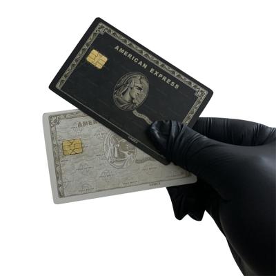 China America's Best Selling China Metal Blank Credit Card With Internal Bank EMV Chip Groove For Business Creation for sale