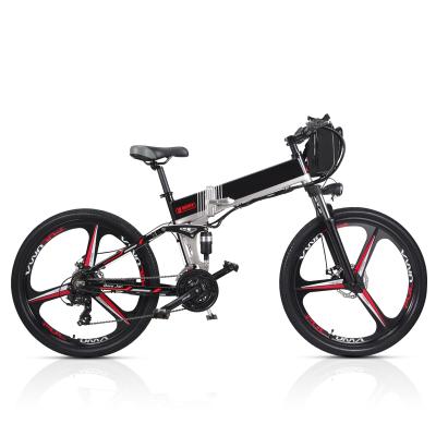 China Aluminum Alloy Long Range 120Km Electric Cycle With Lithium Battery 48V 10.4Ah Double Electric Bike Foldable Bicycle for sale