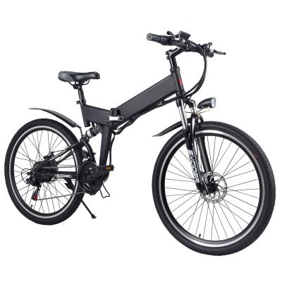 China Aluminum Alloy 48V 350W 21 Speed ​​Electric Folding Mountain Bike Foldable Electric Mountain Bike for sale