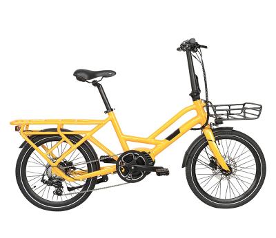 China Best Selling Multifunction 20 Inch Cute Retro E Bike 250W Cargo Electric Bike With Front Basket Tandem Electric Bicycle for sale