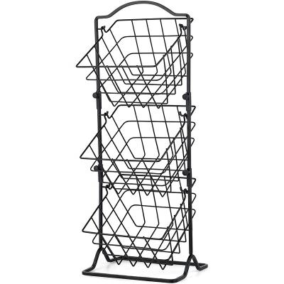 China Customizable Organizer Stored Modern Style Kitchen 2/3 Tier Fruit Vegetable Storage Hanging Basket for sale