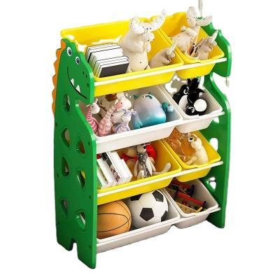 China Wholesale Plastic Children's Book Shelves Shape Kids Storage Cabinet Toy Environmental Material Animal Shelf Storage for sale