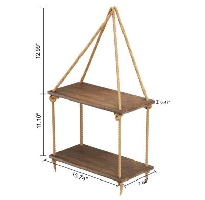 China Living Room Bedroom Wall Shelf (Other) Adjustable Swing Rope Floating Wood Mount for sale