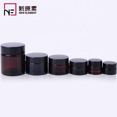 China Low moq 5g 10g 15g 20g 30g 50g 60g 100g 240g cosmetic packaging low moq amber glass jars with white pad for mask cream for sale